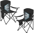 2 Pack Camping Chairs with Fan - Lightweight Foldable Chairs