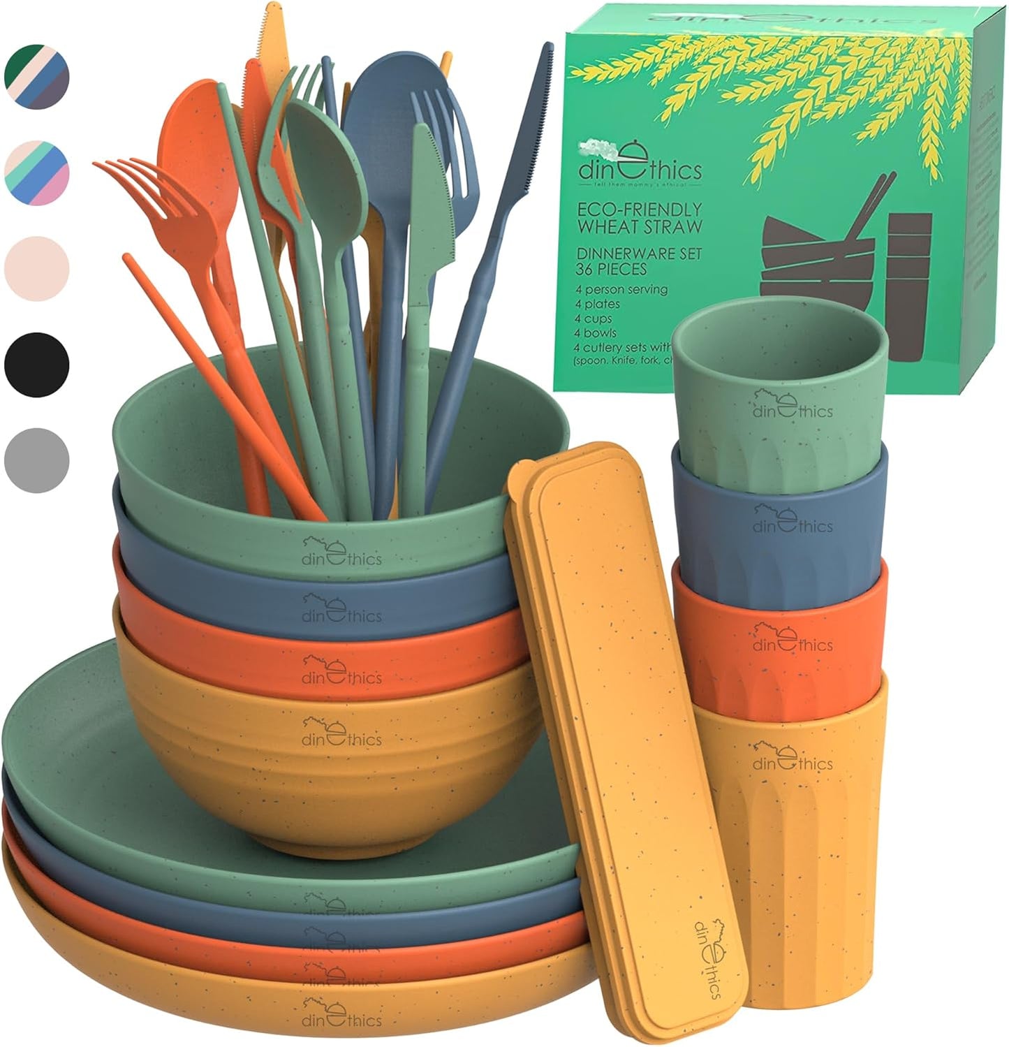 Wheat Straw Dinnerware Sets For 4 - Eco-Friendly Dining Solution