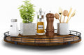 Farmhouse Oak 16in Lazy Susan Turntable Organizer for Home Use