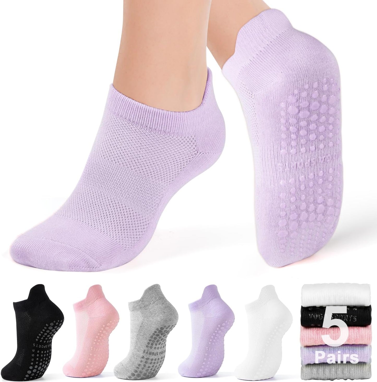 Grippy Pilates Socks for Women by HONGTEYA