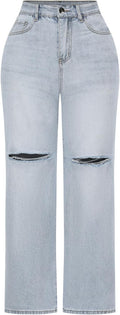 THUNDER STAR Womens High Waisted Wide Leg Jeans (Style PVHQ)