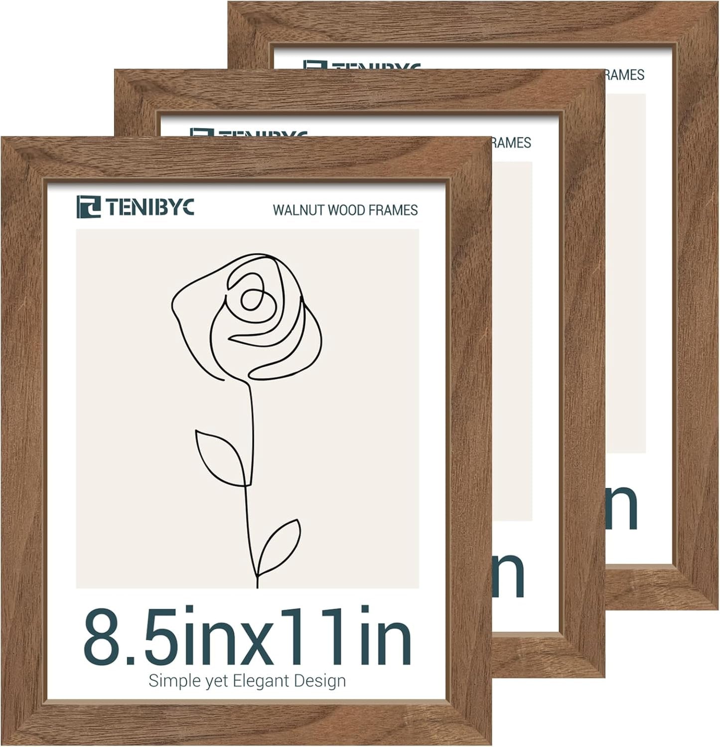8.5x11 Walnut Picture Frame Set - Timeless Classic Design