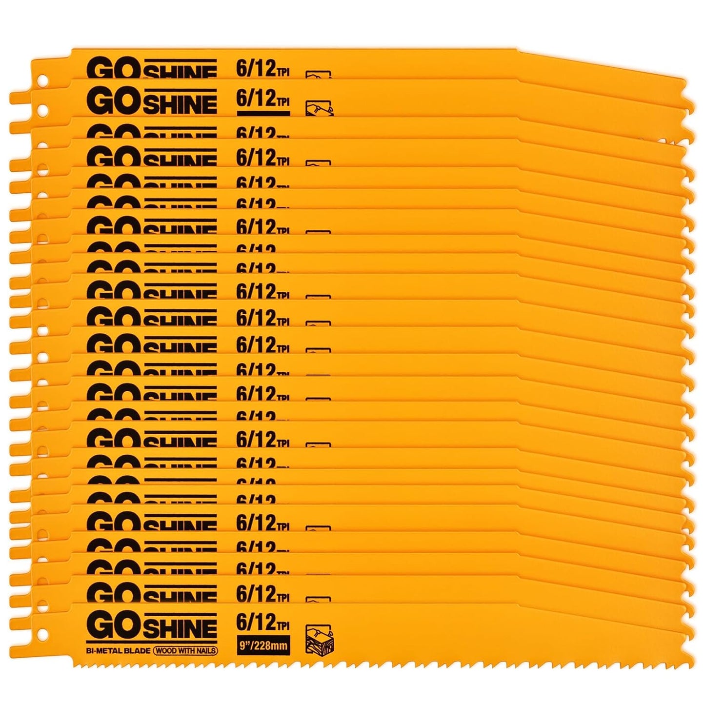 25 Pack 9 in Reciprocating Saw Blades for Wood and Nails