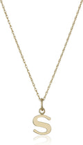 14k Gold-Filled Letter S Charm Pendant Necklace - Polished 18in