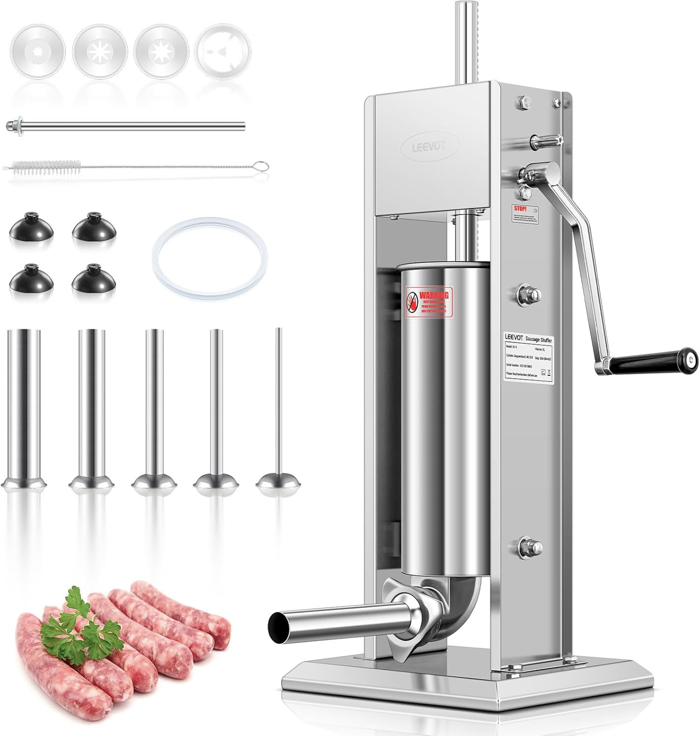 11Lb Sausage Stuffers with 5 Tubes and 2 Speeds for Home Use