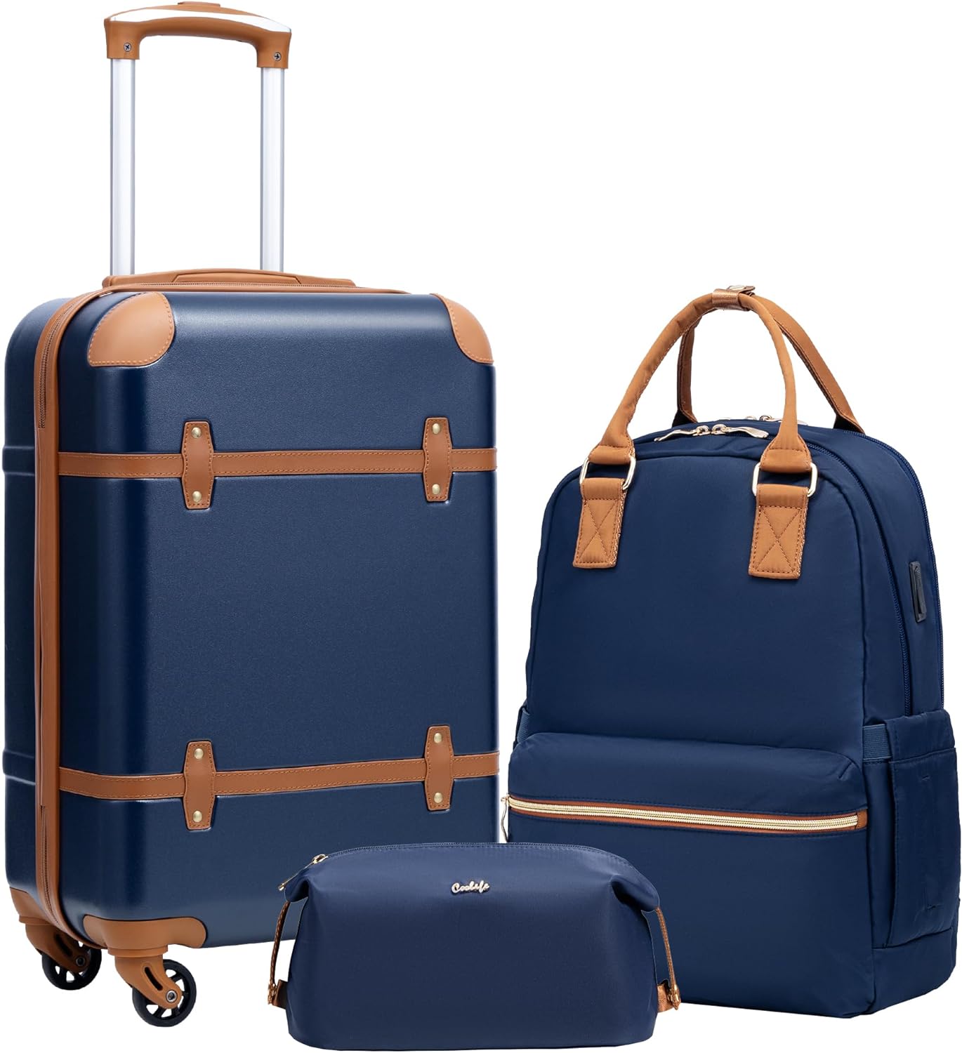 Coolife Luggage Set 3 Piece Suitcase Set for Effortless Travel