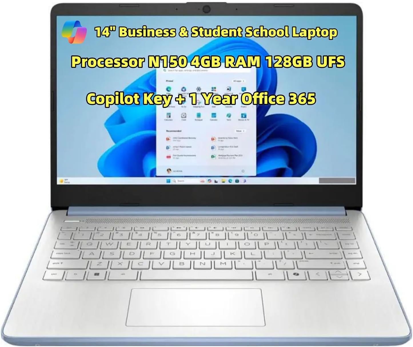 14 inch HD Laptop with N150 Processor for Students and Business