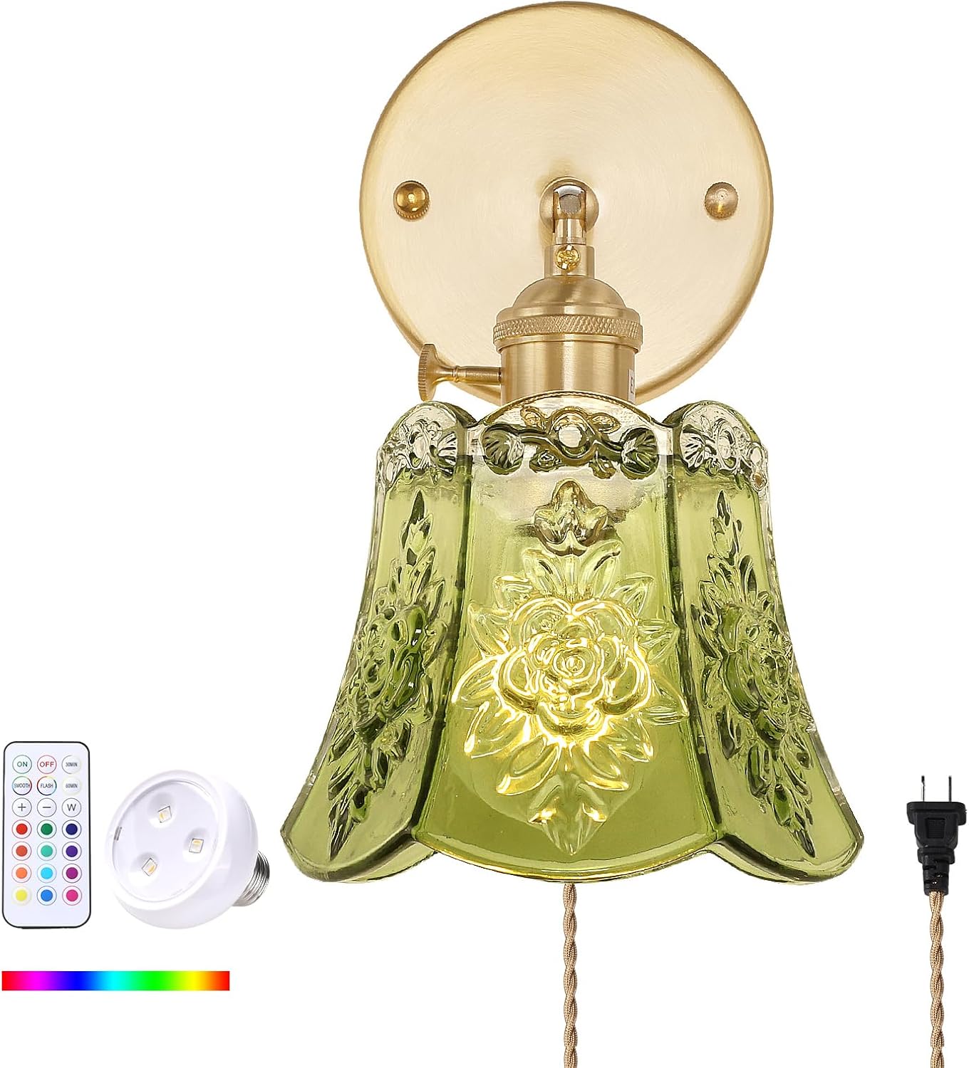 Vintage Battery Operated Wall Sconce with Remote Control Features