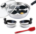 Egg Poacher Pan Nonstick Stainless Steel Cooker for Perfect Eggs