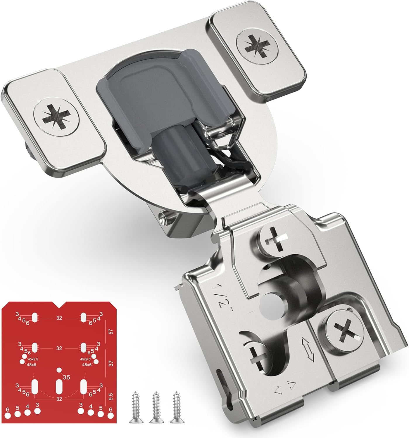 60 Pack 1/2 Overlay Soft Close Concealed Hinges for Cabinets