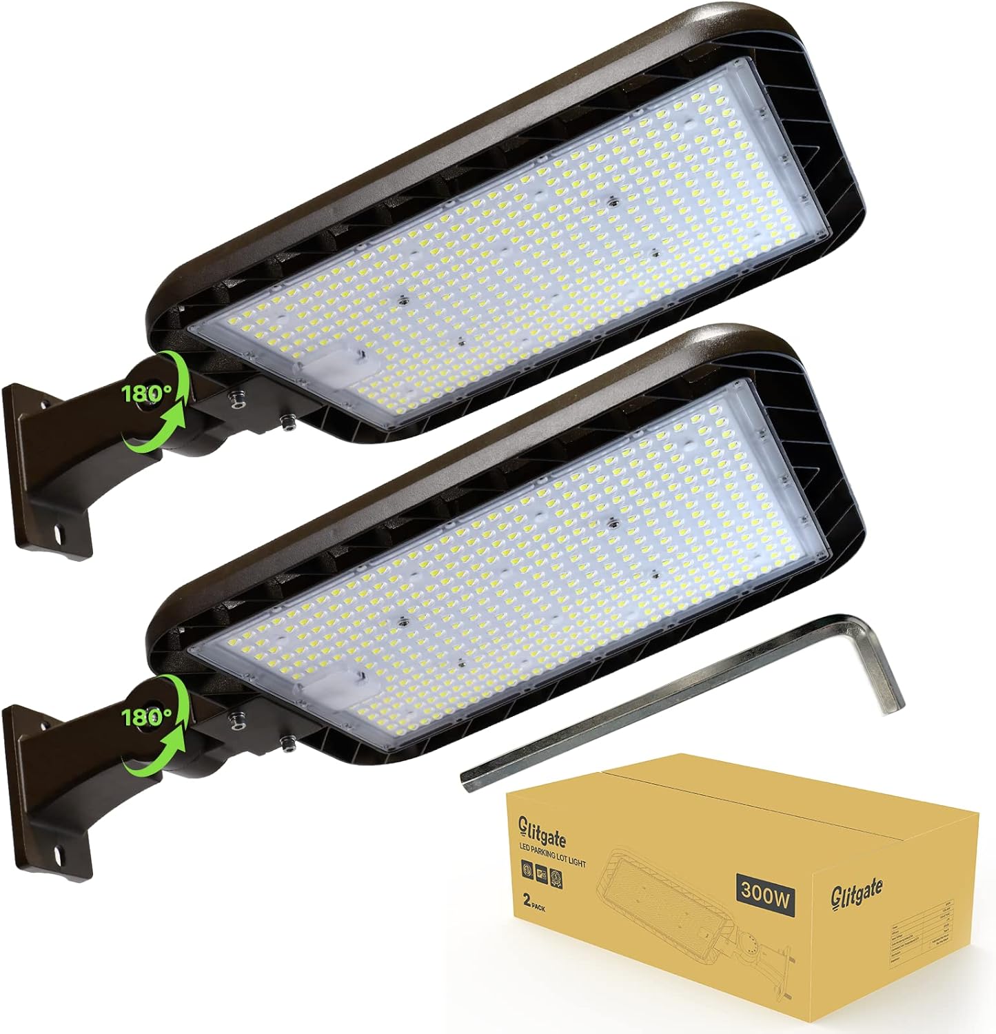 300W LED Parking Lot Lights with Dusk to Dawn Photocell