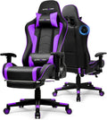Purple GTPLAYER Gaming Chair with Bluetooth Speakers and Footrest