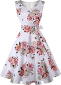 Dressever Women's 50s 60s Vintage Sleeveless Cocktail Dress Jewelry
