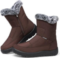 Women's Snow Boots Winter Waterproof Side-Zip Fur-Lined Ankle Booties