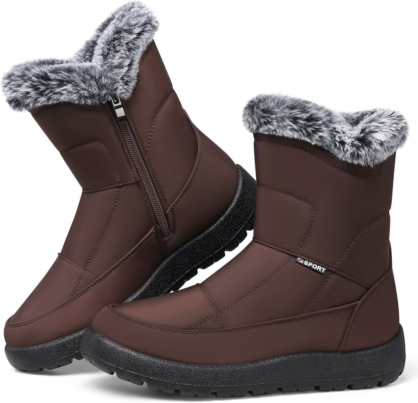 SHIBEVER Women's Snow Boots: Waterproof Fur Lined Comfort