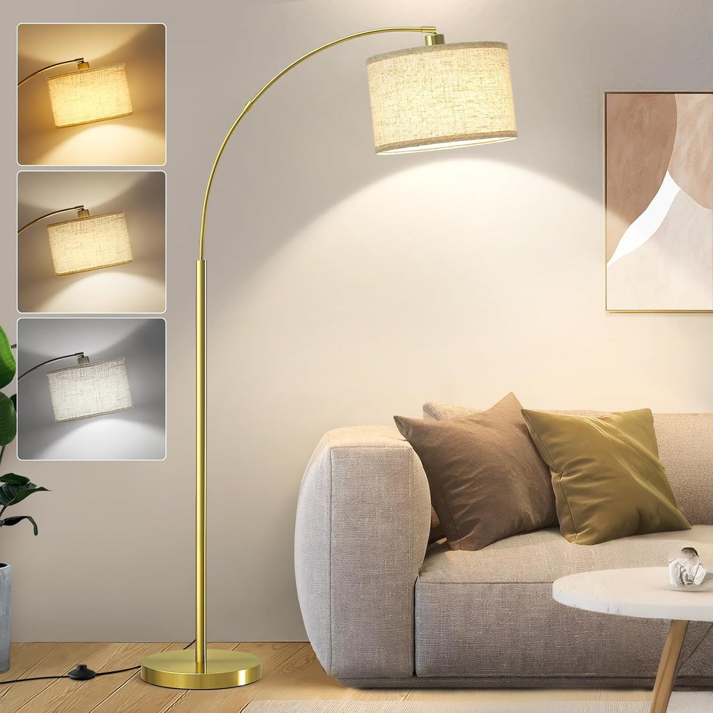 Luvkczc Arc Floor Lamp: Modern Gold Standing Light for Home