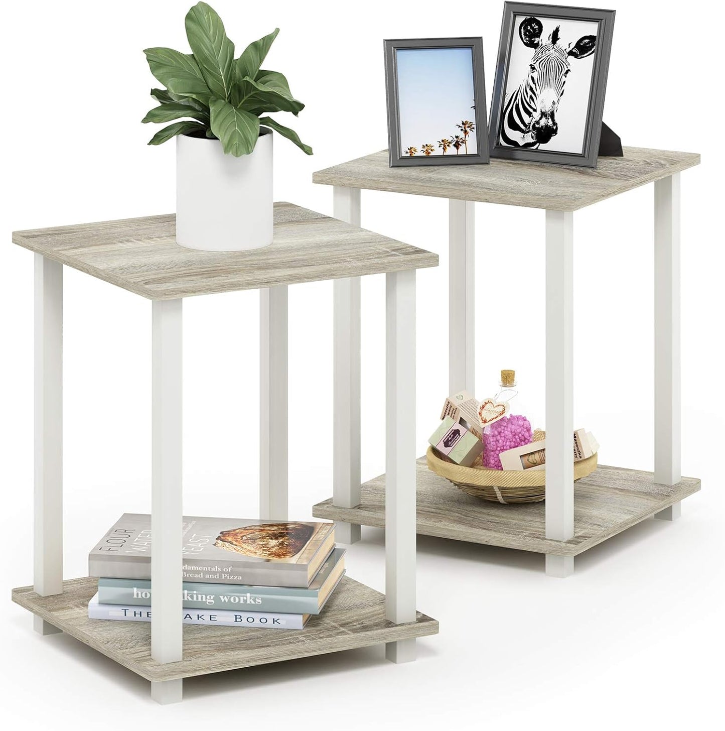 Furinno Simplistic Set of 2 End Tables for Compact Spaces