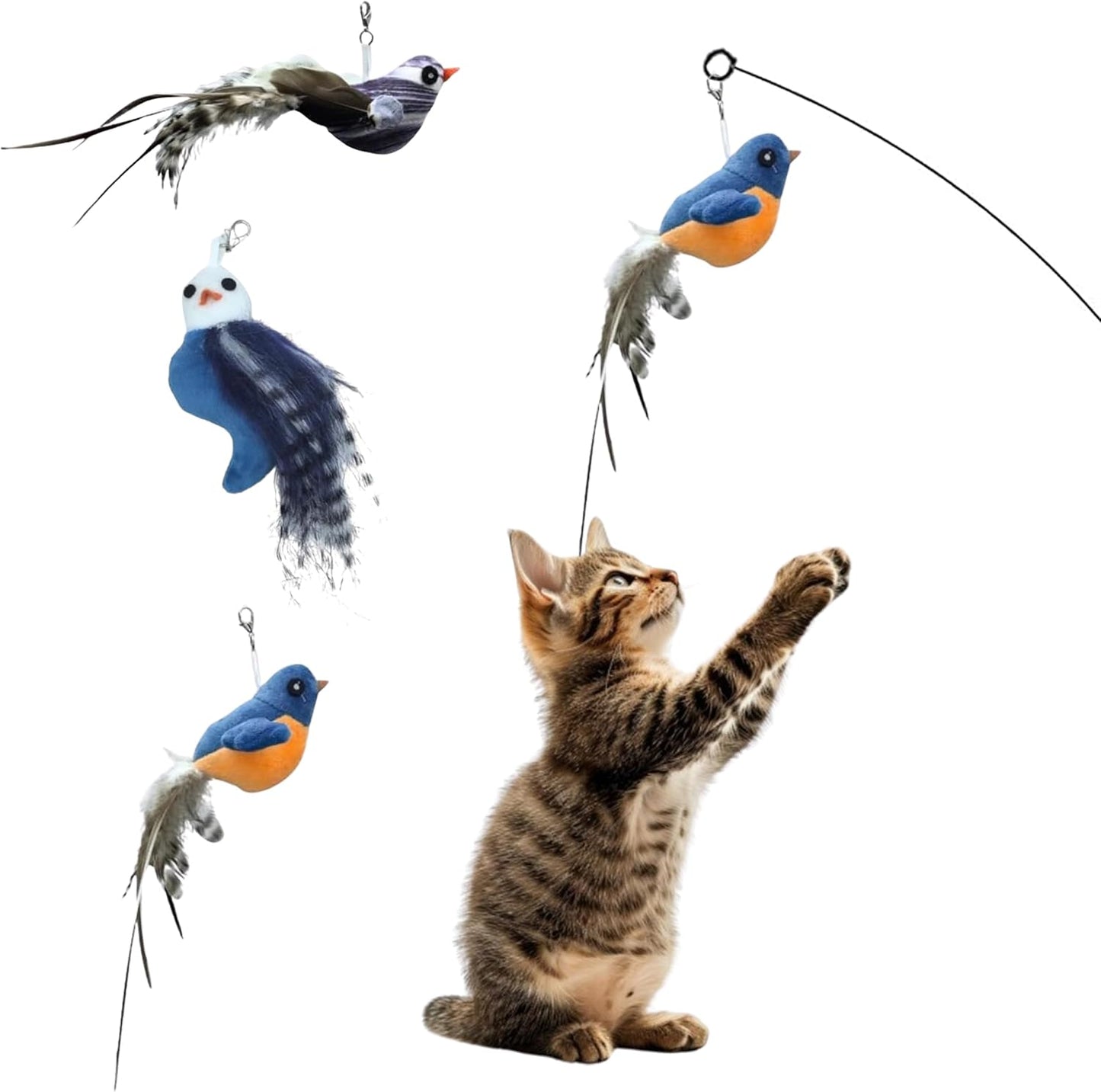 Chirping Bird Replacement Heads for Cat Toys - Fun & Engaging