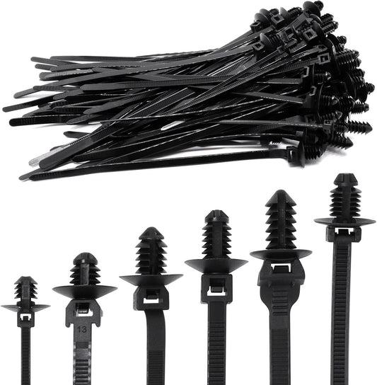 Secure Your Wires with 60 PCS Push Mount Zip Ties
