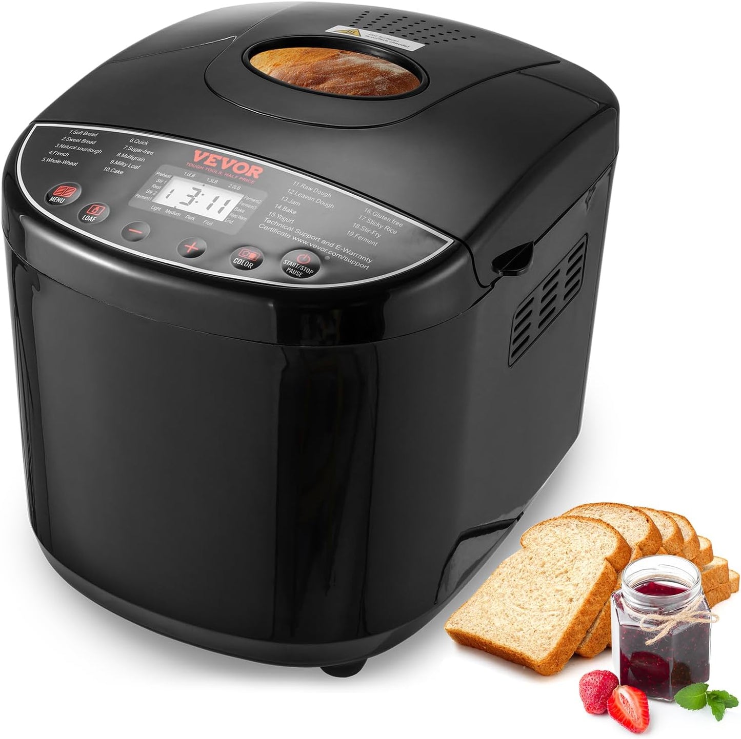 VEVOR 19-in-1 Bread Maker: Gluten-Free & Programmable