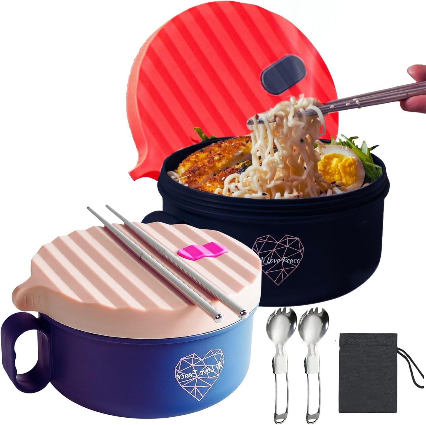Ramen Made Easy: Microwave Safe Cooker Duo - Perfect Dorm Gift!