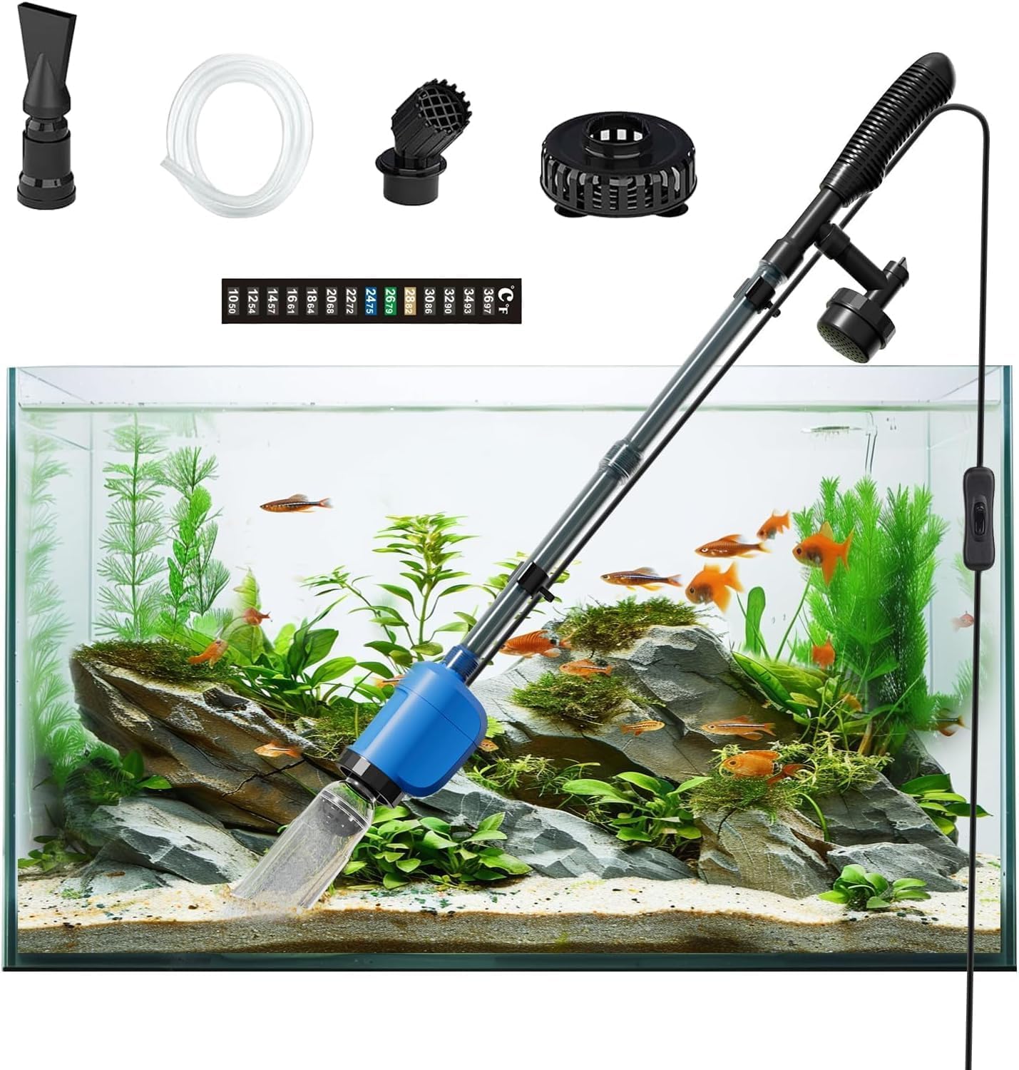 6-in-1 Electric Aquarium Gravel Vacuum Cleaner for Fish Tanks