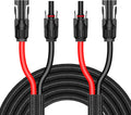 33Ft 10AWG Solar Cable Extension with Tool-Free Connectors - Durable