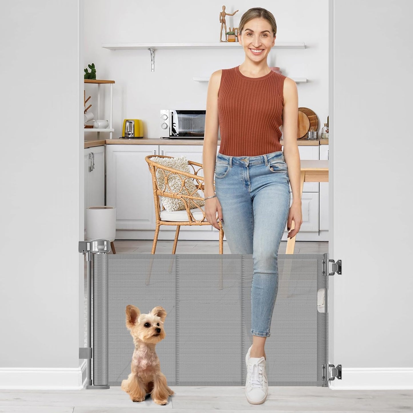 Short Dog Gate for Stairs and Doorways - 24 Inch Tall Design