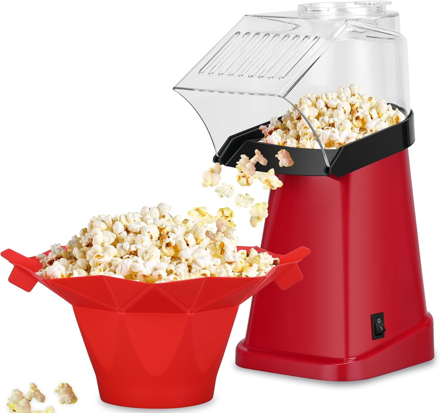 Fast Hot Air Popcorn Maker for Parties, 16 Cups, Red