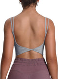 Women's Workout Sports Bra Low Back Twist Cami - Comfortable Fit