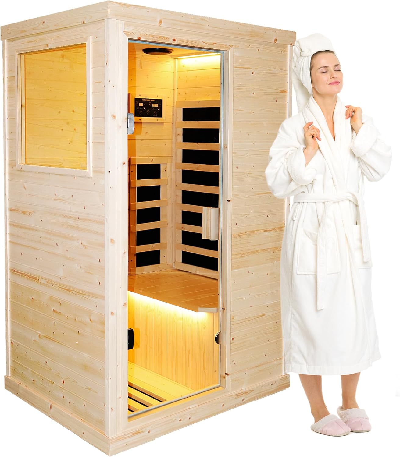 Far Infrared Wooden Sauna Room for Home Use - Single Person Spa