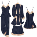 Silk Pajama Sets for Women 5PCS Satin Sleepwear Set - Soft & Elegant