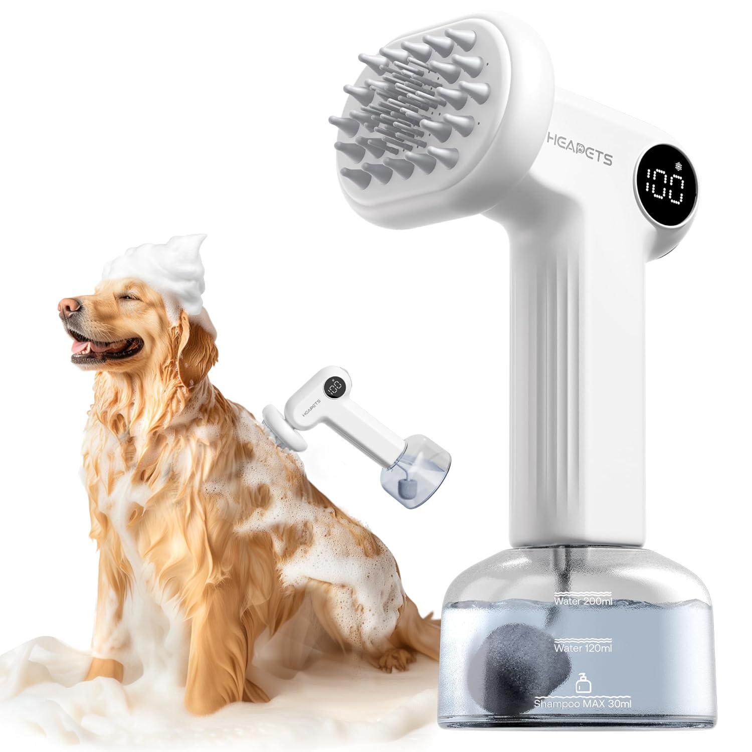Electric Dog Shampoo Dispenser with Brush for Easy Bathing