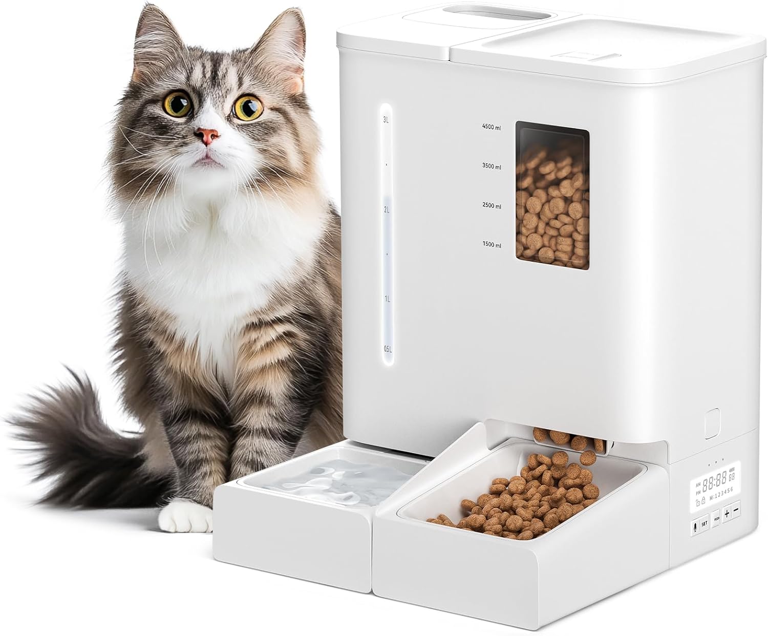 All in One Automatic Cat Feeder and Water Dispenser for Pets