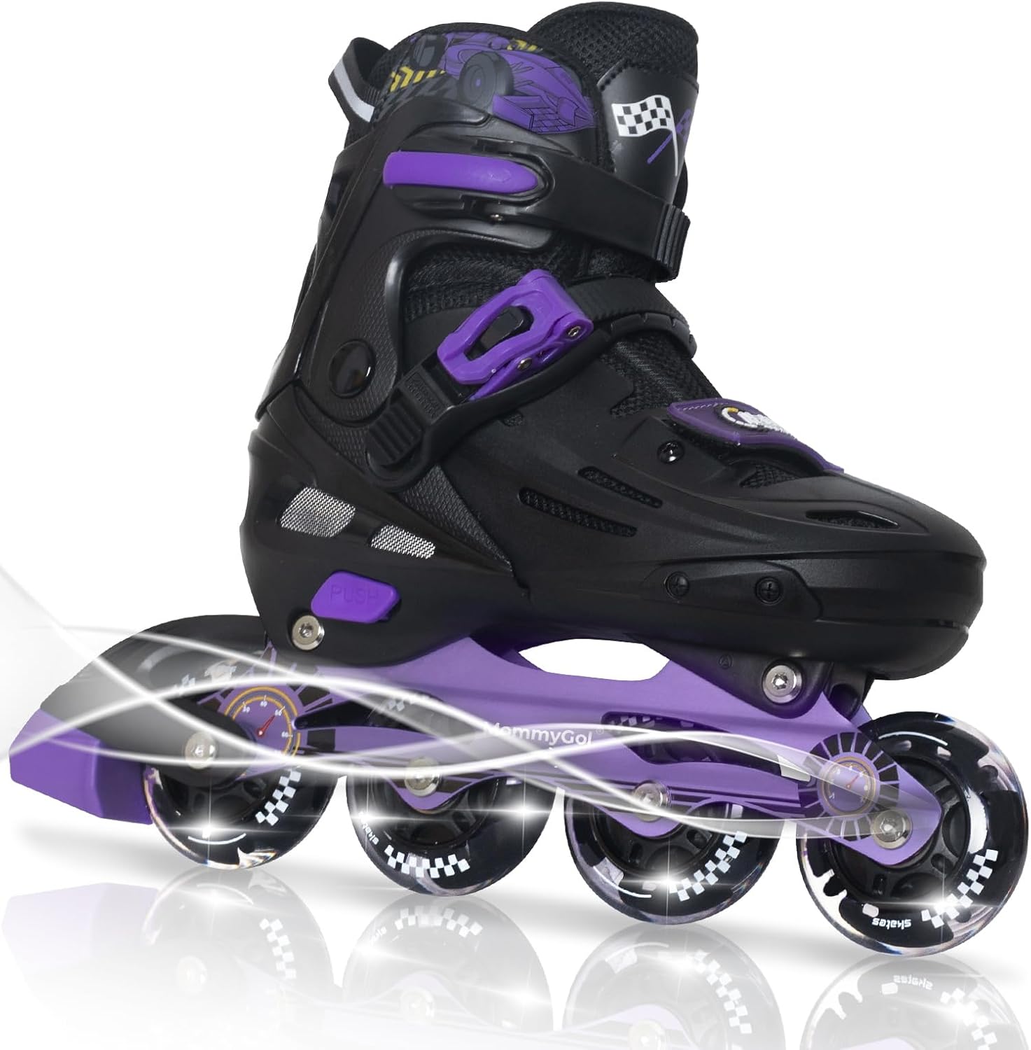 Adjustable Inline Skates for Kids with Flashing Wheels 6-12y