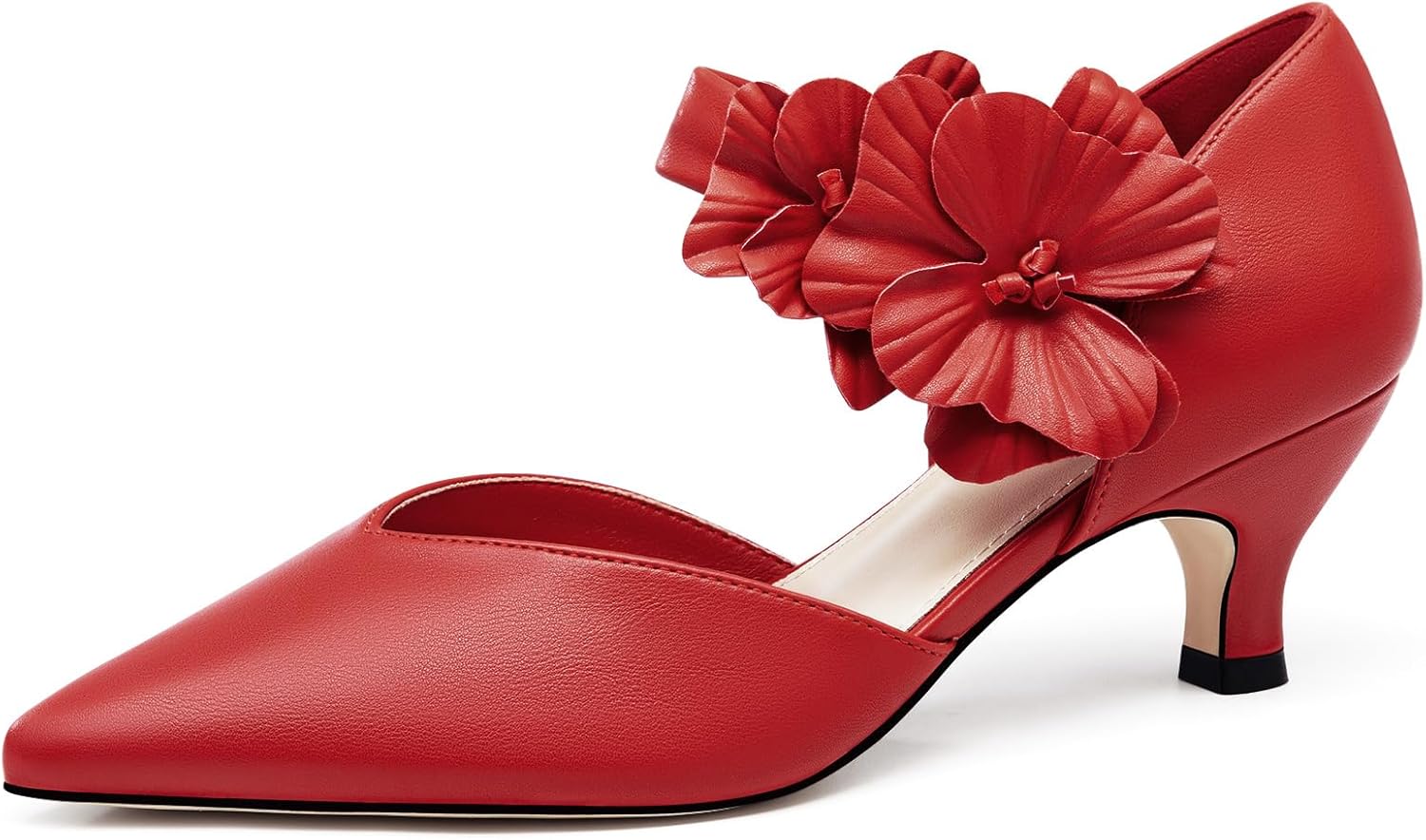 Coutgo Womens Low Kitten Heels Dressy Shoes for Any Occasion