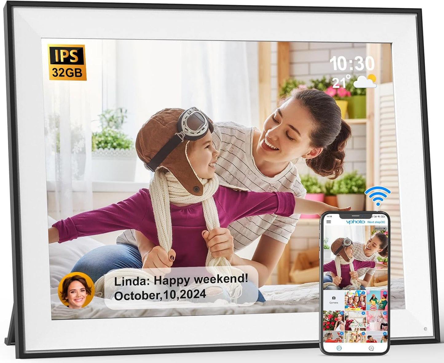 17-inch Digital Picture Frame with Remote Control and Cloud Storage