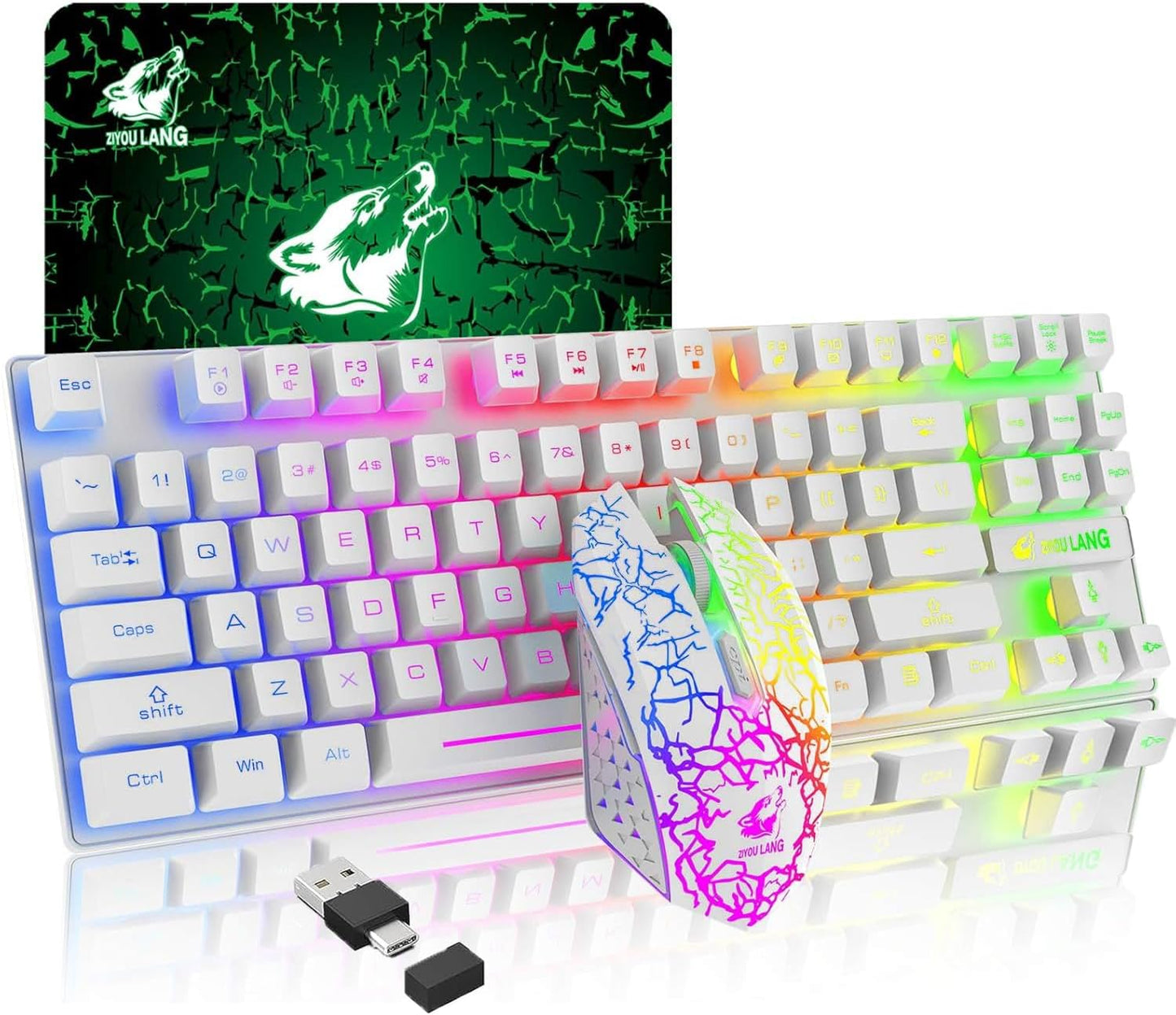 Wireless RGB Backlit Gaming Keyboard Mouse Combo for Gamers