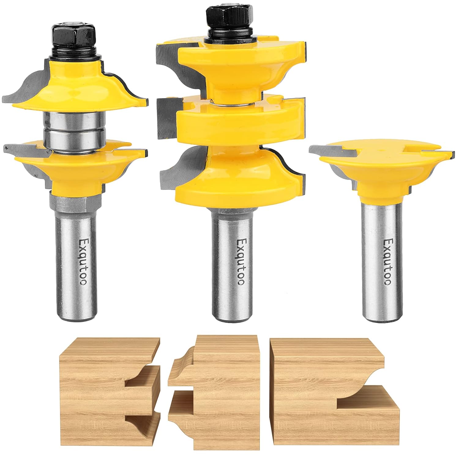 1/2 Inch Shank Router Extension Tenon Drill Bit Set for Doors