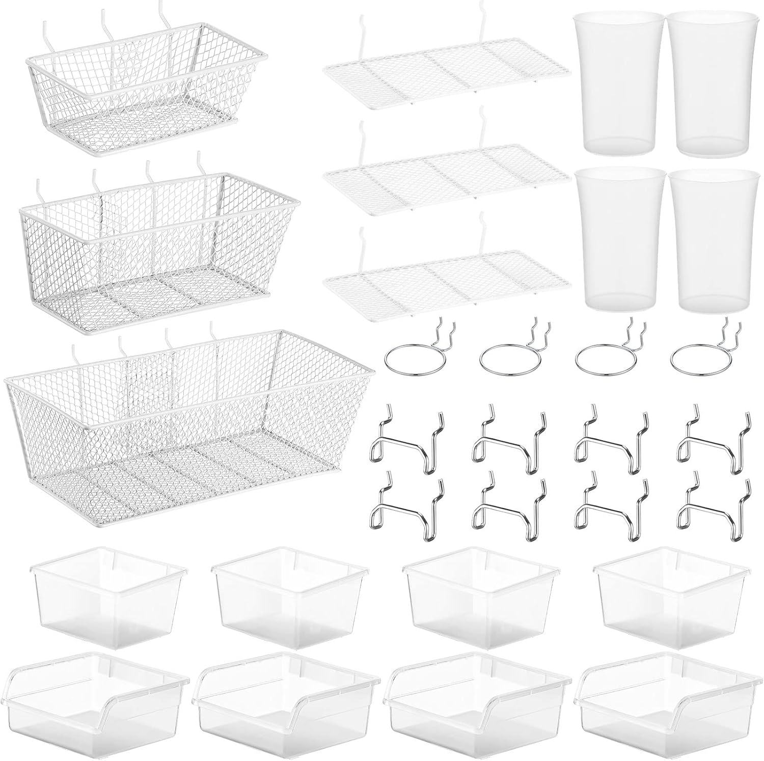 Sieral 30 Pcs Pegboard Organizer Accessories Kit for Storage