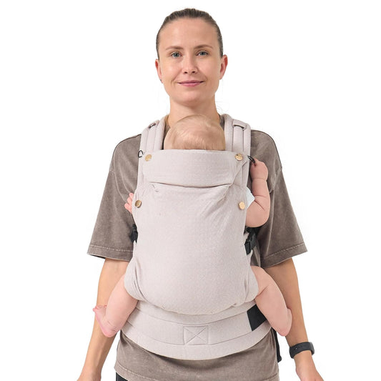 Compact Ergonomic Baby Carrier - 100% Cotton, Lumbar Support