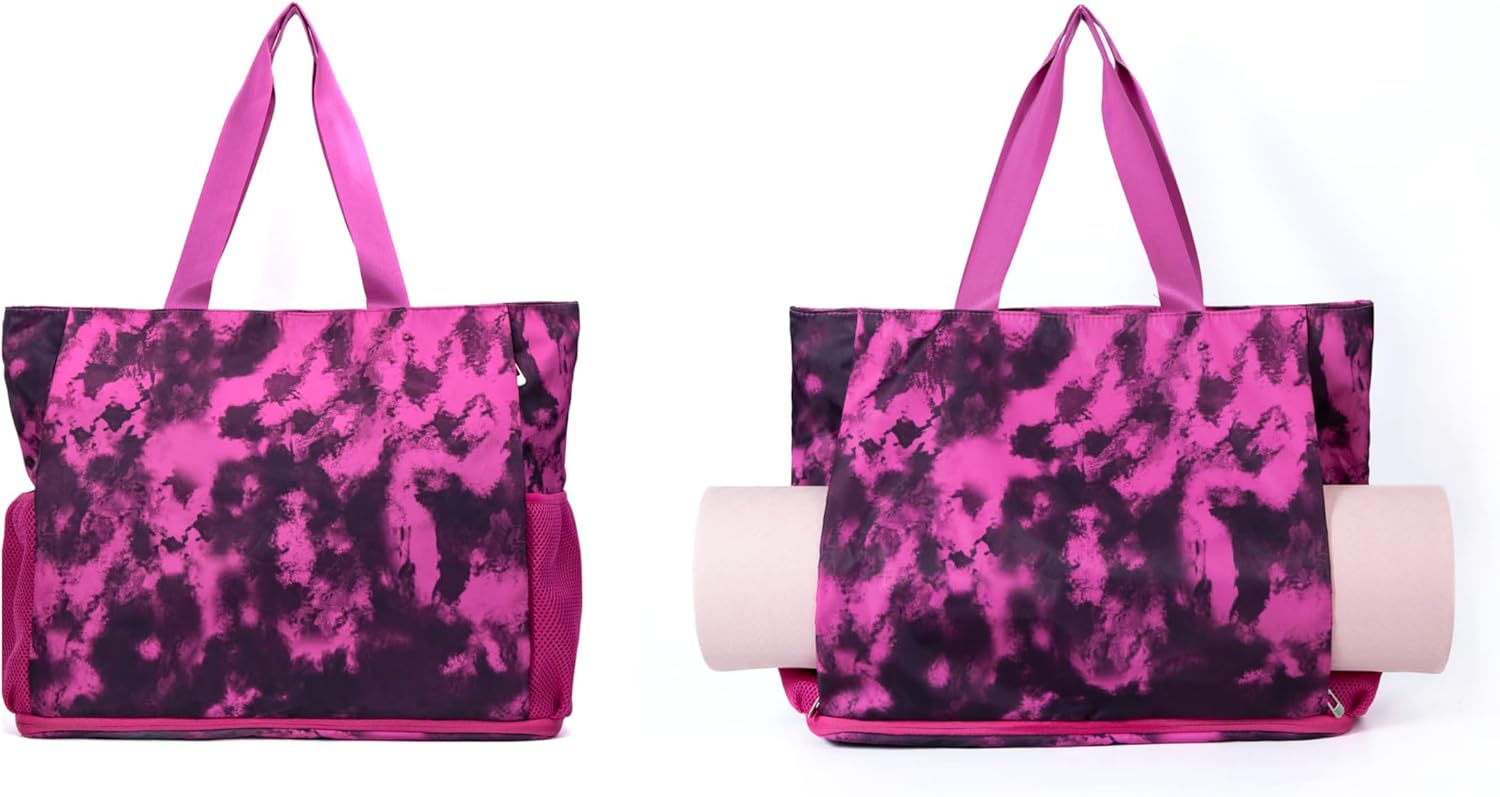 Yoga Tote Bag with Mat Holder & Wet Pocket - FITS ALL!