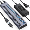 Powered USB 3.0 Hub 16-Port - High-Power Aluminum USB Hub