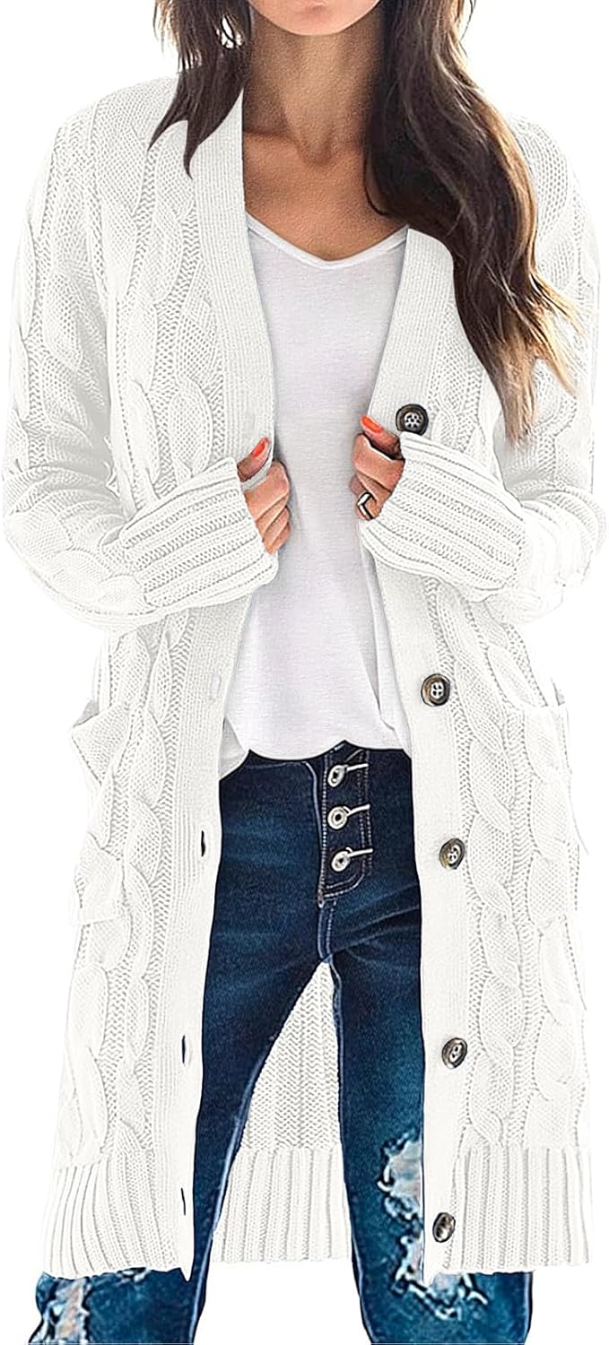 Stylish MEROKEETY Women's Long Sleeve Cardigan Sweater for Fall