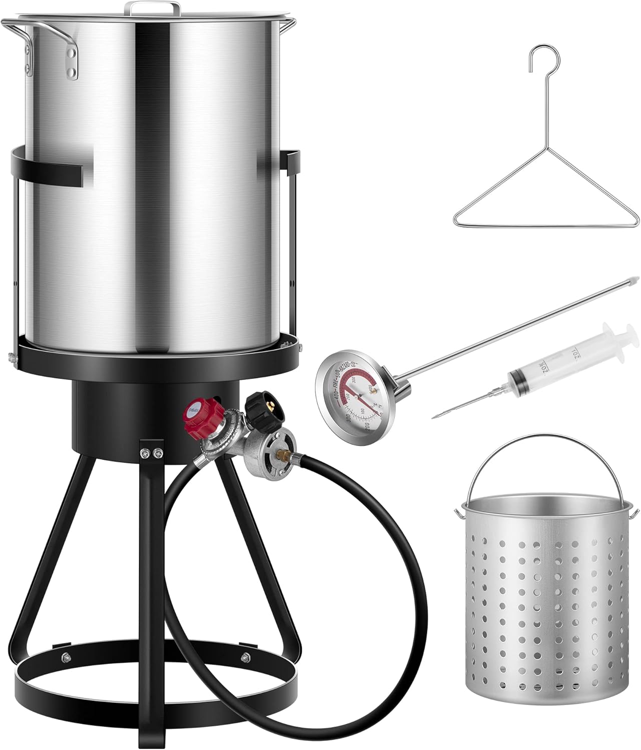 VIVOHOME 30 Qt Aluminum Turkey Deep Fryer Pot with Burner Kit