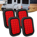 Nilight 5 x 3 Rectangular Trailer Tail Light 4 PCS - Bright Dual Mode