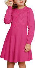 GRACE KARIN Girl Long Sleeve Sweater Dress - Soft, Twirl-Worthy Fit is