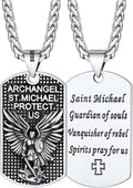 Saint Michael Necklace in Stainless Steel and Gold Plated Design
