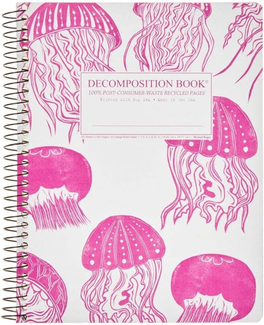 Recycled Jellyfish Spiral Notebook: Eco-Friendly & Cute!