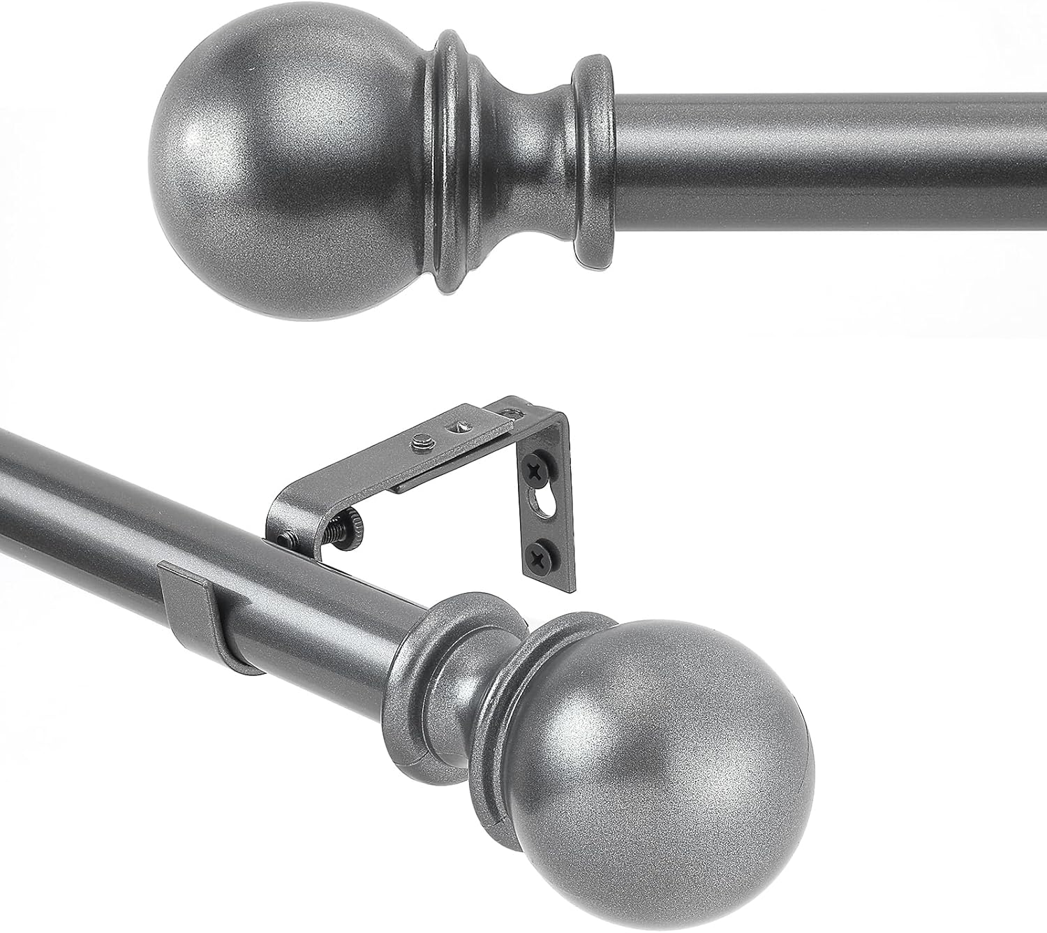 Enhance Any Room with MERJULAN 1 Grey Curtain Rod Set